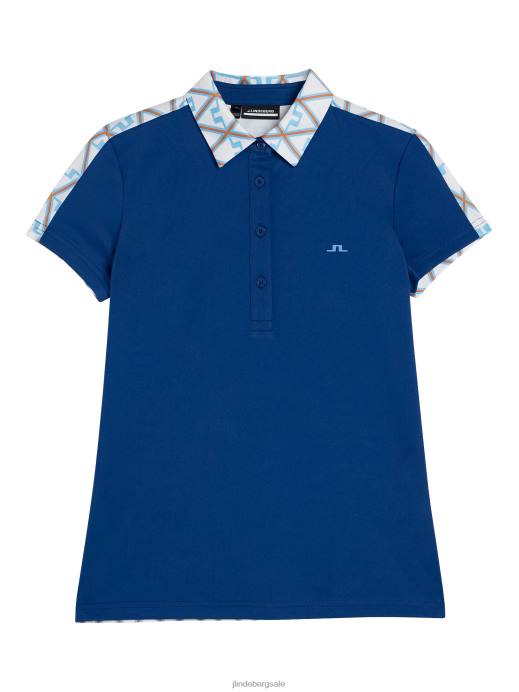 Women J.Lindeberg Little Boy Blue Diamond Cara Polo Clothing 8R621365
