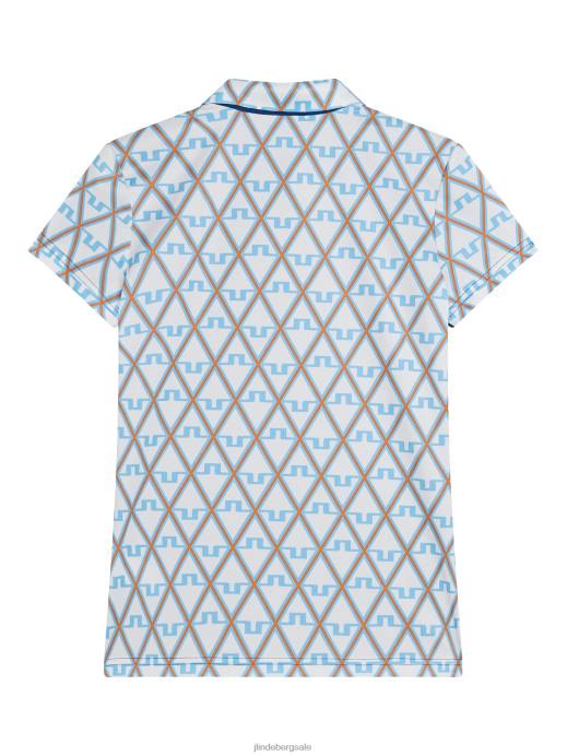 Women J.Lindeberg Little Boy Blue Diamond Cara Polo Clothing 8R621365