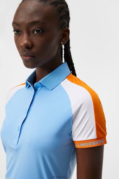 Women J.Lindeberg Little Boy Blue Perinne Polo Clothing 8R621339