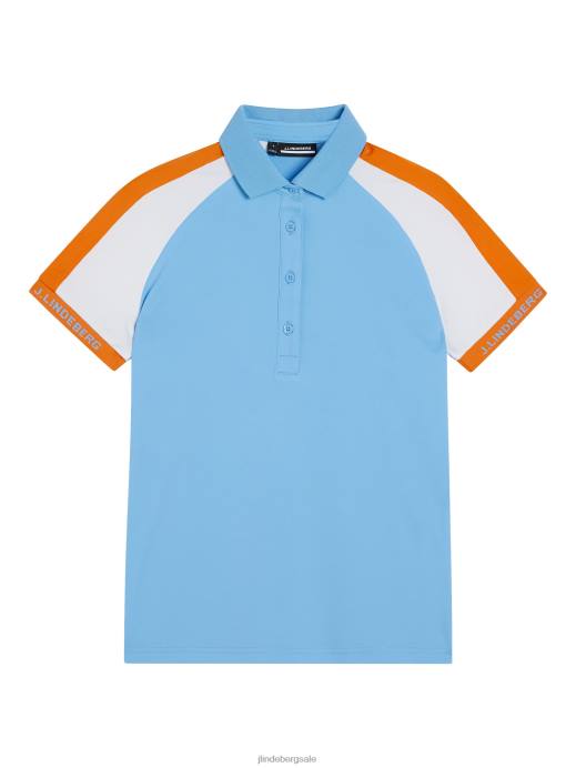 Women J.Lindeberg Little Boy Blue Perinne Polo Clothing 8R621339