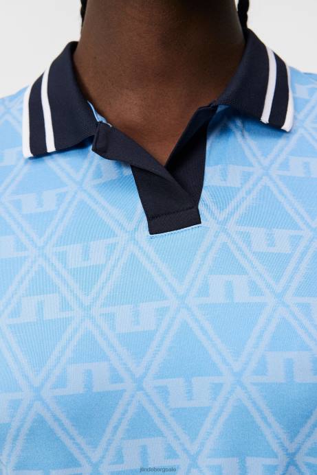 Women J.Lindeberg Little Boy Blue Sammy Polo Clothing 8R621334