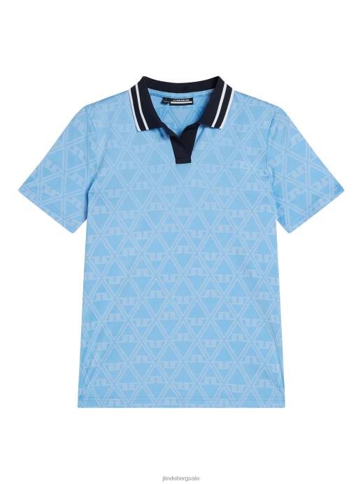 Women J.Lindeberg Little Boy Blue Sammy Polo Clothing 8R621334