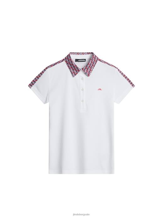 Women J.Lindeberg Micro Bridge Rose Red Cara Polo Clothing 8R621366
