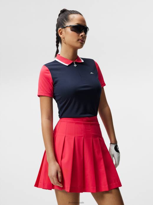 Women J.Lindeberg Navy Antonia Polo Clothing 8R621538