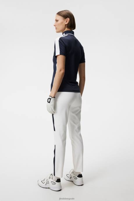 Women J.Lindeberg Navy Pip Polo Clothing 8R621446