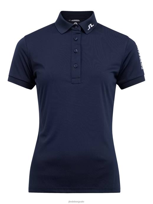 Women J.Lindeberg Navy Tour Tech Golf Polo Clothing 8R621551