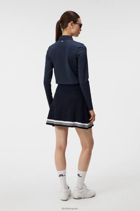 Women J.Lindeberg Navy Tour Tech Long Sleeve Polo Clothing 8R621335