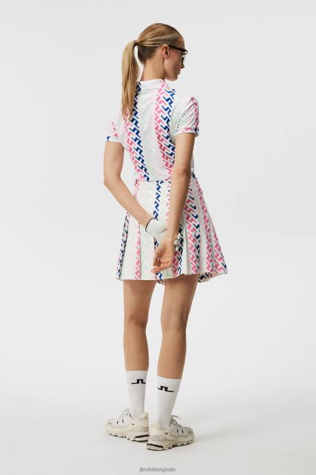 Women J.Lindeberg Pink Painted Bridge Hailey Print Polo Clothing 8R621385