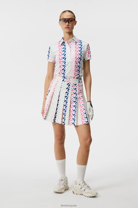 Women J.Lindeberg Pink Painted Bridge Hailey Print Polo Clothing 8R621385