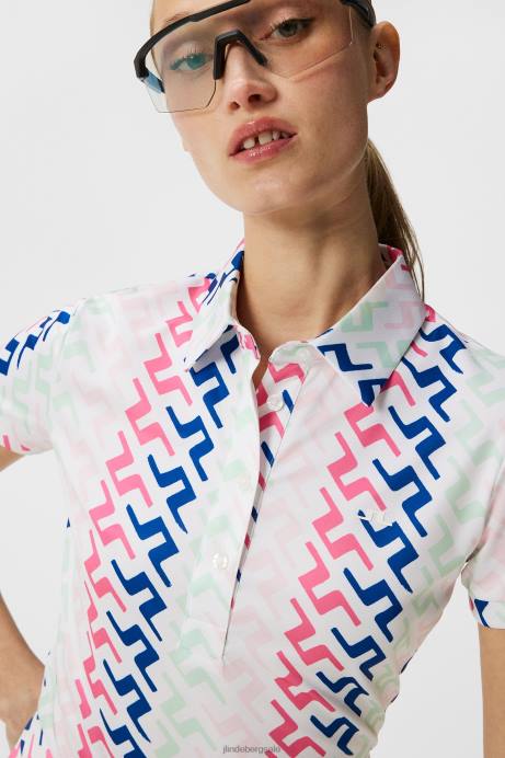 Women J.Lindeberg Pink Painted Bridge Hailey Print Polo Clothing 8R621385