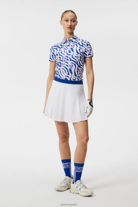 Women J.Lindeberg Purple Painted Zebra Hailey Print Polo Clothing 8R621386