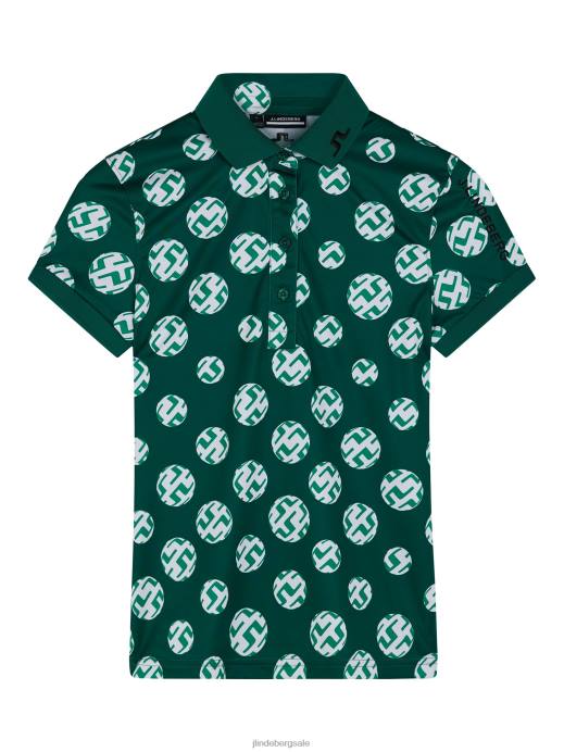 Women J.Lindeberg Rain Forest Sphere Dot Tour Tech Print Polo Clothing 8R621458