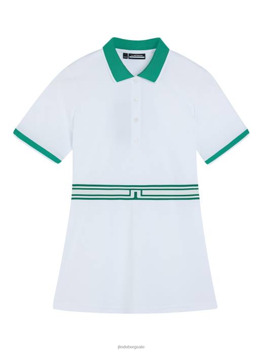 Women J.Lindeberg White Belina Polo Clothing 8R621451