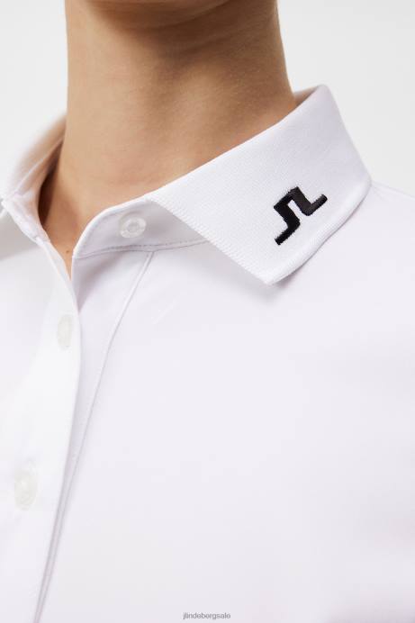 Women J.Lindeberg White Tour Tech Golf Polo Clothing 8R621552