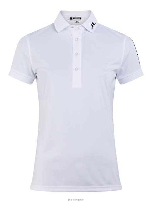 Women J.Lindeberg White Tour Tech Golf Polo Clothing 8R621552
