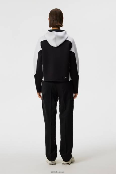 Women J.Lindeberg Black Bonnie Hood Clothing 8R621873