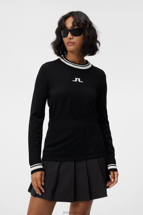 Women J.Lindeberg Black Bree Knitted Sweater Clothing 8R621768