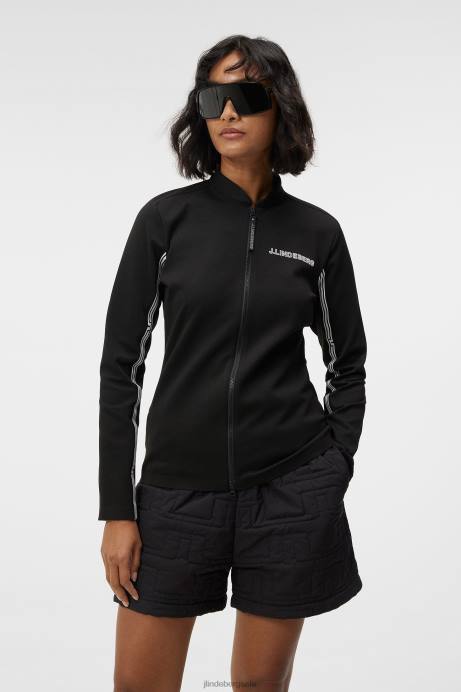 Women J.Lindeberg Black Wildcat Full Zip Mid Layer Clothing 8R621781