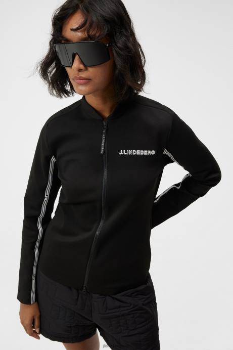 Women J.Lindeberg Black Wildcat Full Zip Mid Layer Clothing 8R621781