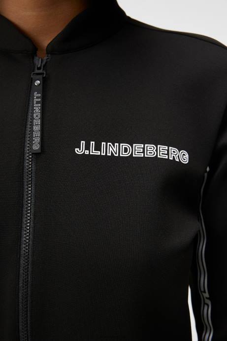 Women J.Lindeberg Black Wildcat Full Zip Mid Layer Clothing 8R621781