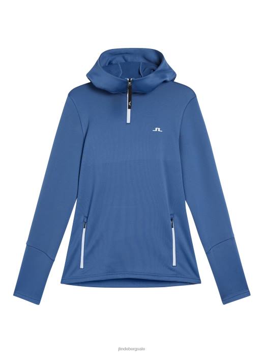 Women J.Lindeberg Blue Horizon Aerial Quarter Hood Clothing 8R621904
