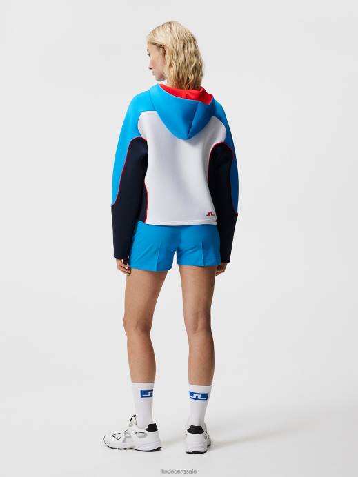 Women J.Lindeberg Brilliant Blue Bonnie Hood Clothing 8R621874