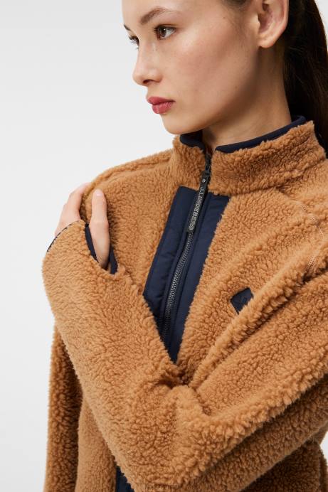 Women J.Lindeberg Chipmunk Juniper Pile Mid Layer Clothing 8R621774