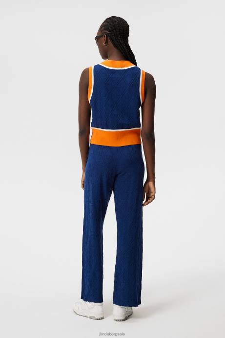 Women J.Lindeberg Estate Blue Barbados Knitted Vest Clothing 8R621771