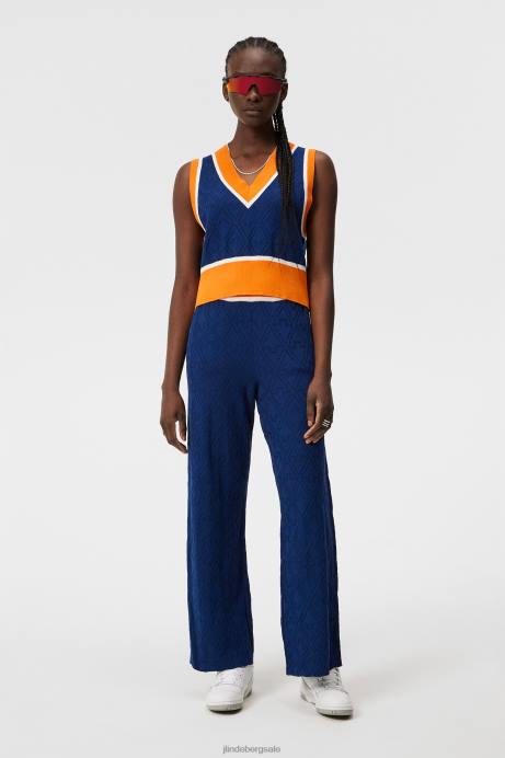 Women J.Lindeberg Estate Blue Barbados Knitted Vest Clothing 8R621771