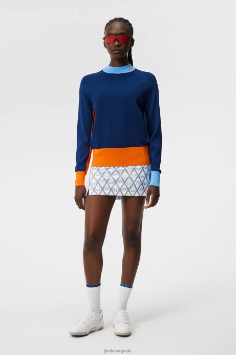 Women J.Lindeberg Estate Blue Zoe Knitted Sweater Clothing 8R621765