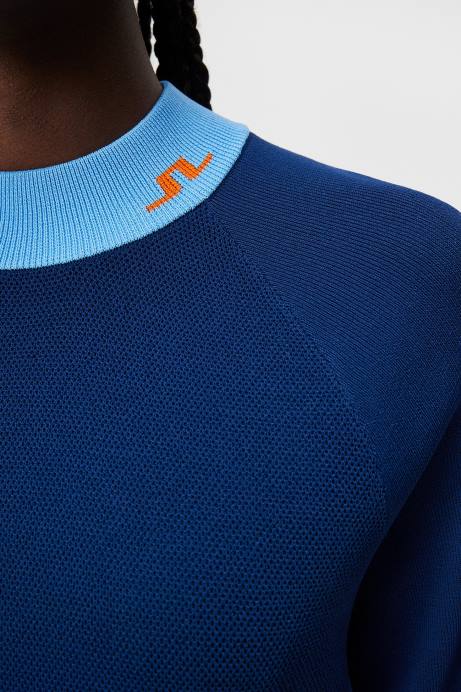 Women J.Lindeberg Estate Blue Zoe Knitted Sweater Clothing 8R621765