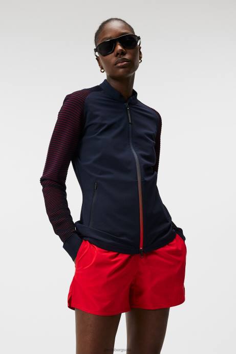 Women J.Lindeberg Fiery Red Rosa Hybrid Knit Clothing 8R621848