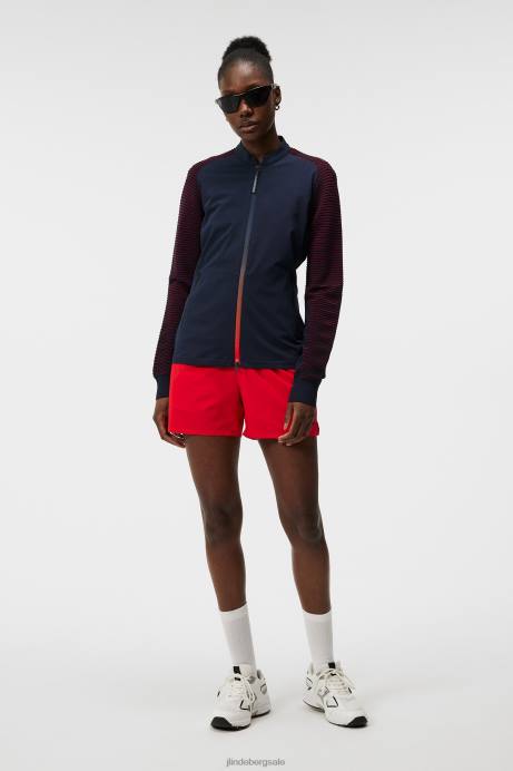 Women J.Lindeberg Fiery Red Rosa Hybrid Knit Clothing 8R621848