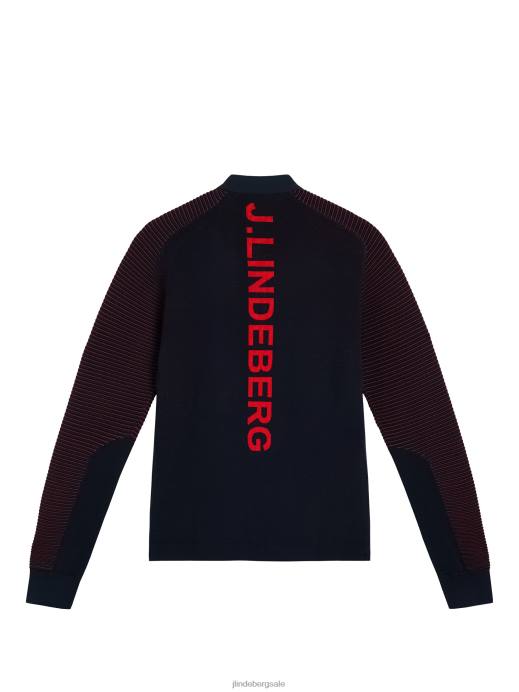 Women J.Lindeberg Fiery Red Rosa Hybrid Knit Clothing 8R621848