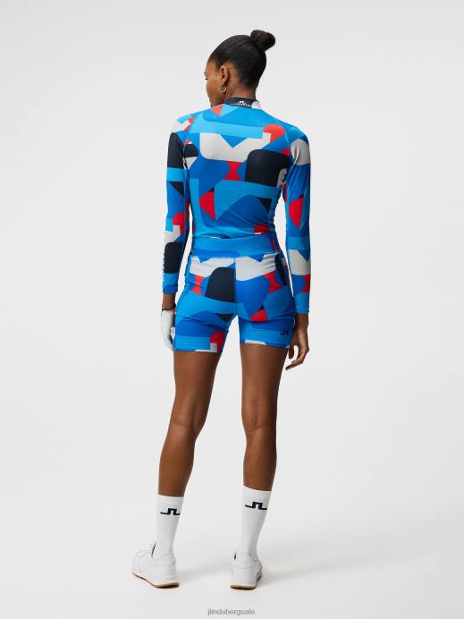 Women J.Lindeberg Grey Big Bridge Ekon Print Short Tights Clothing 8R621854