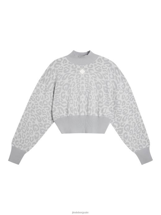 Women J.Lindeberg Grey Leo Reflect Sue Knitted Sweater Clothing 8R621835