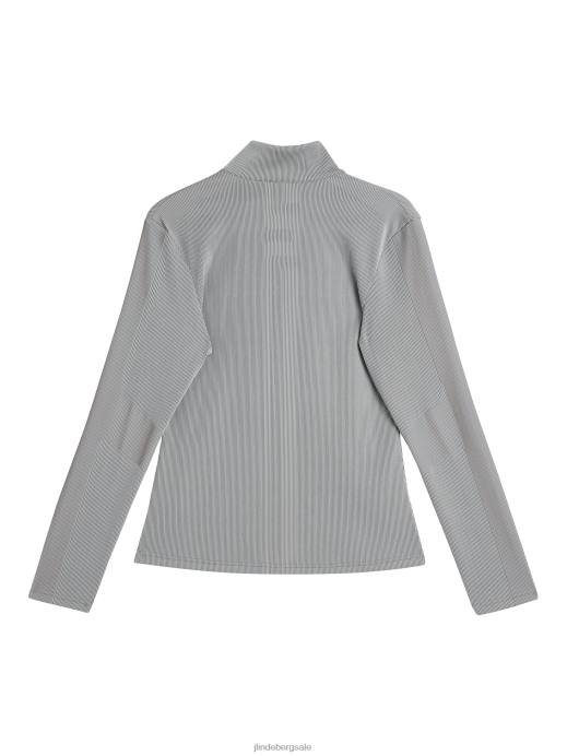 Women J.Lindeberg Grey Melange Slot Full Zip Midlayer Clothing 8R621780