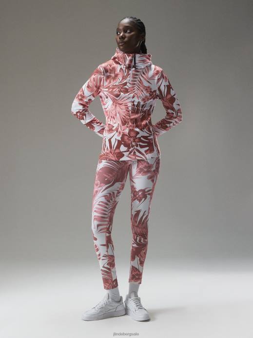 Women J.Lindeberg Hibiscus Pink Aerial Print Quarter Hood Clothing 8R621903