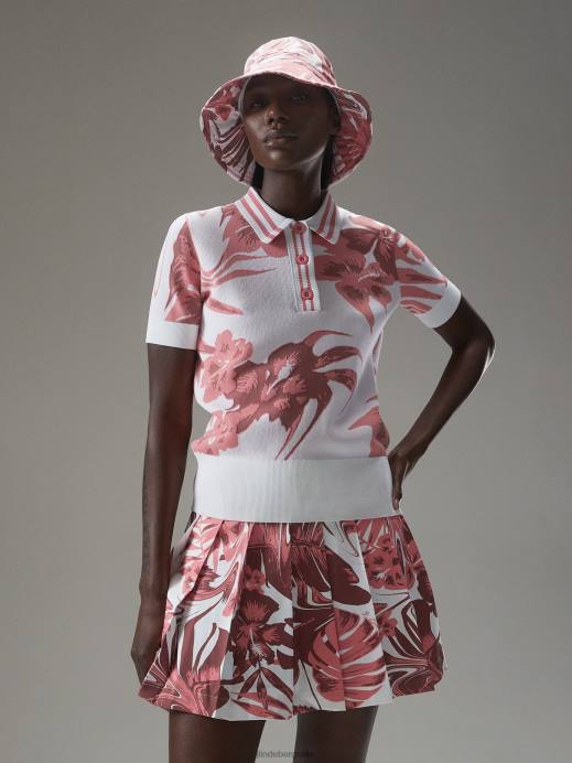 Women J.Lindeberg Hibiscus Pink Hedda Knitted Polo Clothing 8R621902