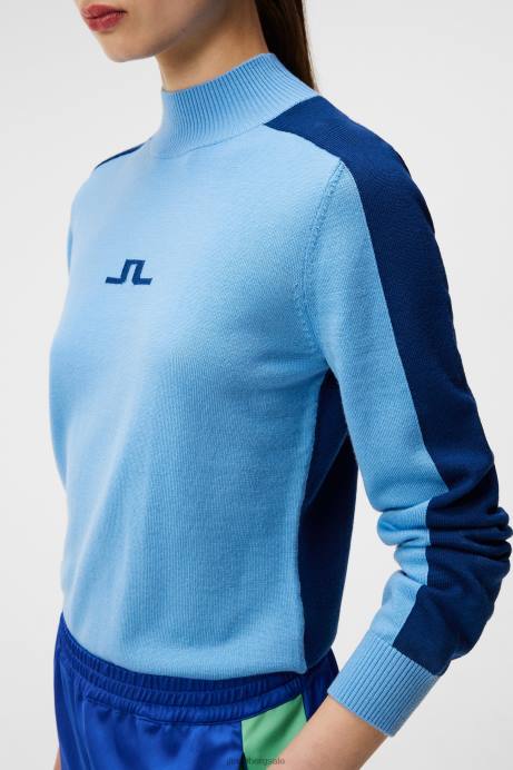 Women J.Lindeberg Little Boy Blue Adeline Knitted Sweater Clothing 8R621764