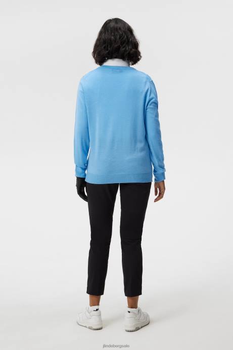 Women J.Lindeberg Little Boy Blue Amaya Knitted Sweater Clothing 8R621811