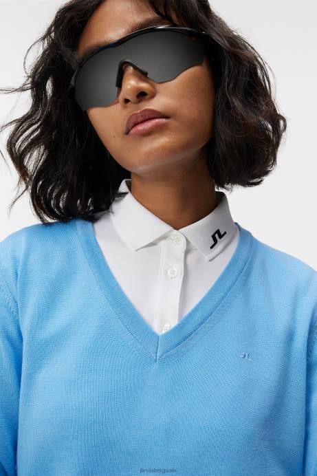 Women J.Lindeberg Little Boy Blue Amaya Knitted Sweater Clothing 8R621811