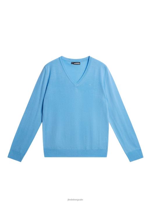 Women J.Lindeberg Little Boy Blue Amaya Knitted Sweater Clothing 8R621811