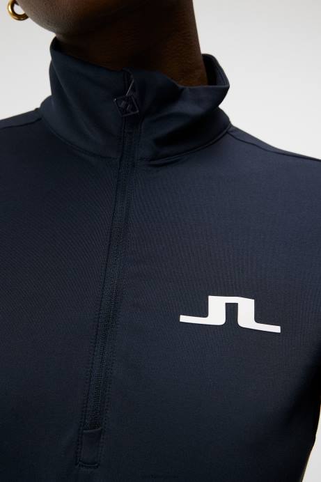 Women J.Lindeberg Navy Lauryn Half Zip Mid Layer Clothing 8R621880