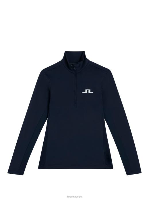 Women J.Lindeberg Navy Lauryn Half Zip Mid Layer Clothing 8R621880