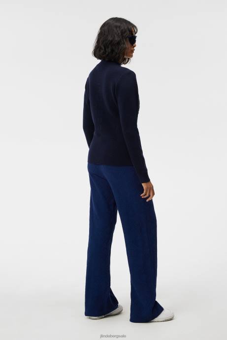 Women J.Lindeberg Navy Wren Knitted Hybrid Jacket Clothing 8R621807