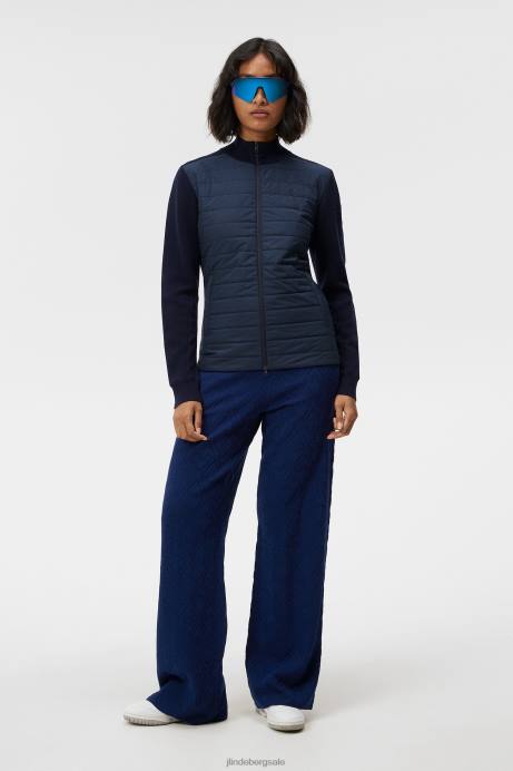 Women J.Lindeberg Navy Wren Knitted Hybrid Jacket Clothing 8R621807