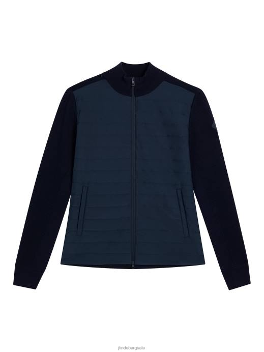 Women J.Lindeberg Navy Wren Knitted Hybrid Jacket Clothing 8R621807
