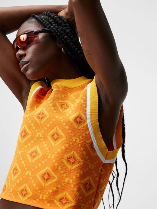 Women J.Lindeberg Orange Diamond Logo Freja Knitted Top Clothing 8R621839