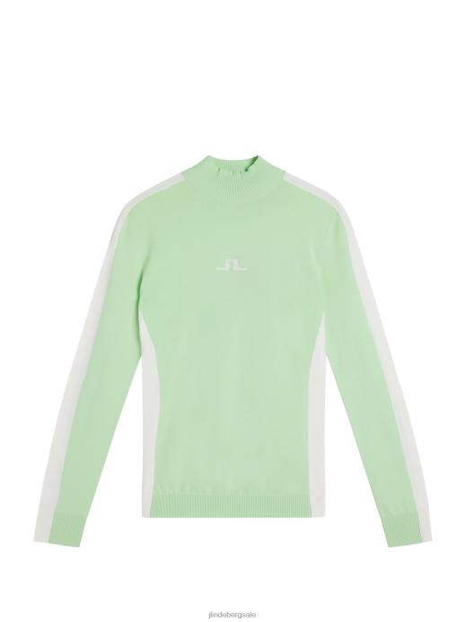 Women J.Lindeberg Patina Green Adia Knitted Sweater Clothing 8R621826